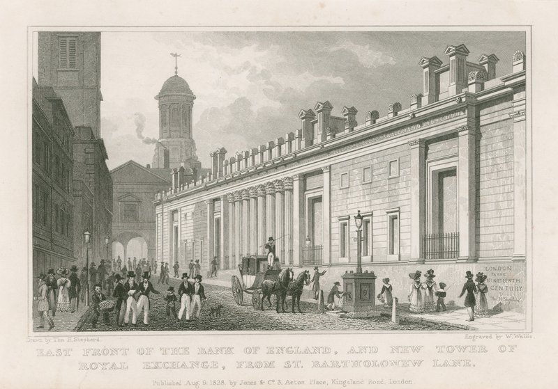 Bank of England, fronty sira Johna Soana od Thomas Hosmer Shepherd