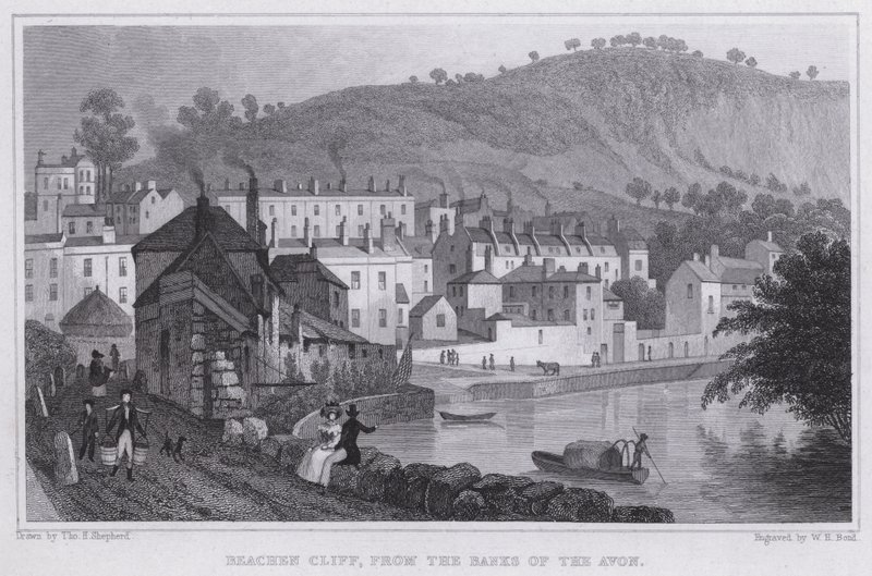 Beachen Cliff, z Banks of the Avon (rytina) od Thomas Hosmer Shepherd