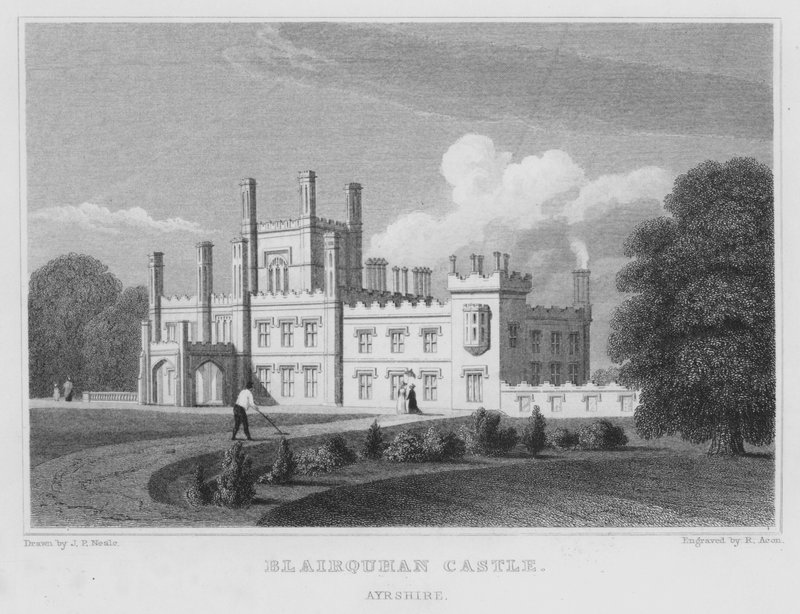 Blairquhan Castle, Ayrshire (rytina) od Thomas Hosmer Shepherd