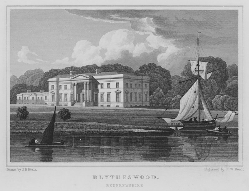 Blytheswood, Renfrewshire (rytina) od Thomas Hosmer Shepherd