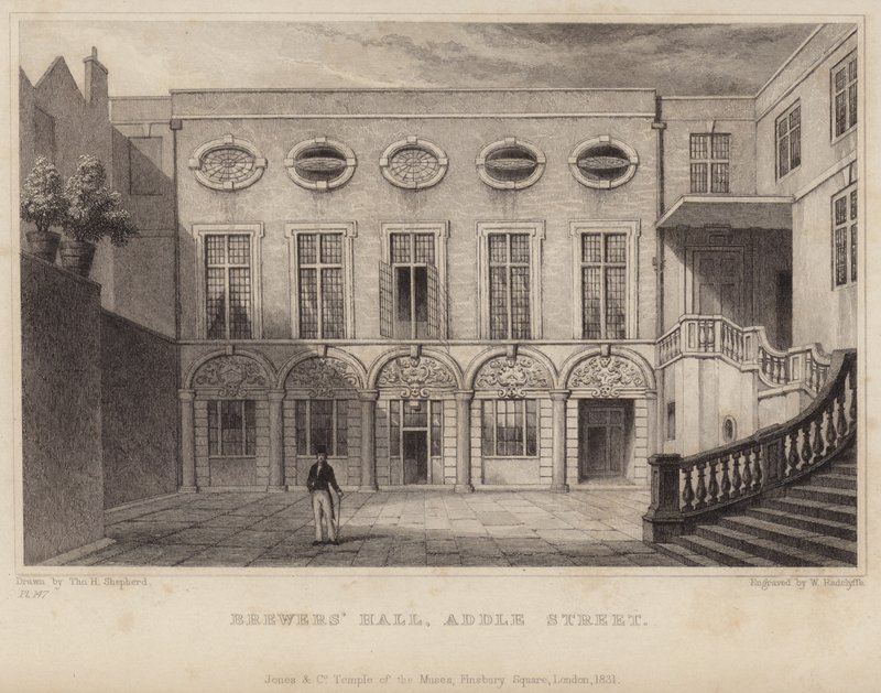 Brewers Hall v Addle Street od Thomas Hosmer Shepherd