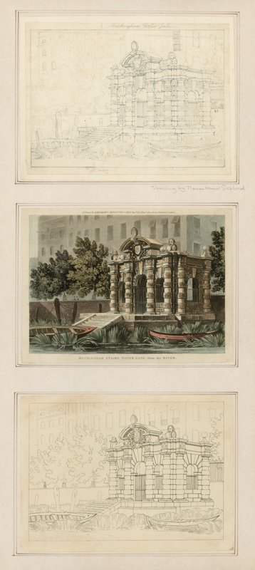 Buckingham Stairs Water Gate, od řeky od Thomas Hosmer Shepherd