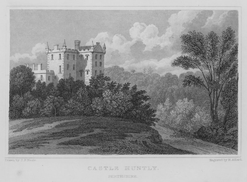 Castle Huntly, Perthshire (rytina) od Thomas Hosmer Shepherd