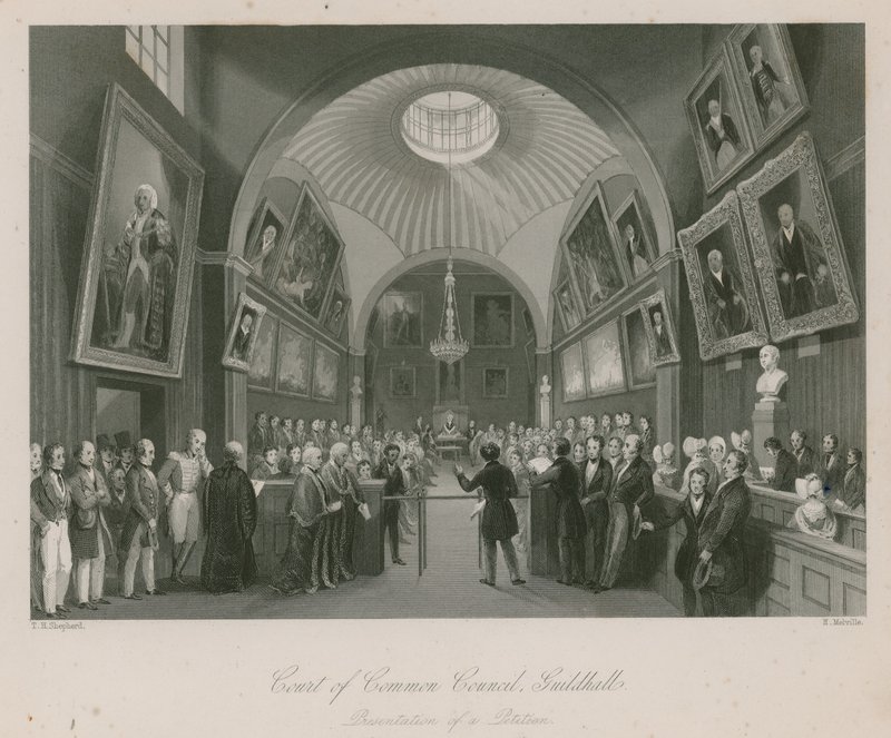 Court of Common Council, Guildhall, Londýn; Prezentace petice od Thomas Hosmer Shepherd