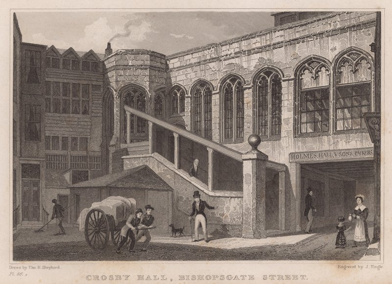 Crosby Hall, Bishopsgate Street, Londýn od Thomas Hosmer Shepherd