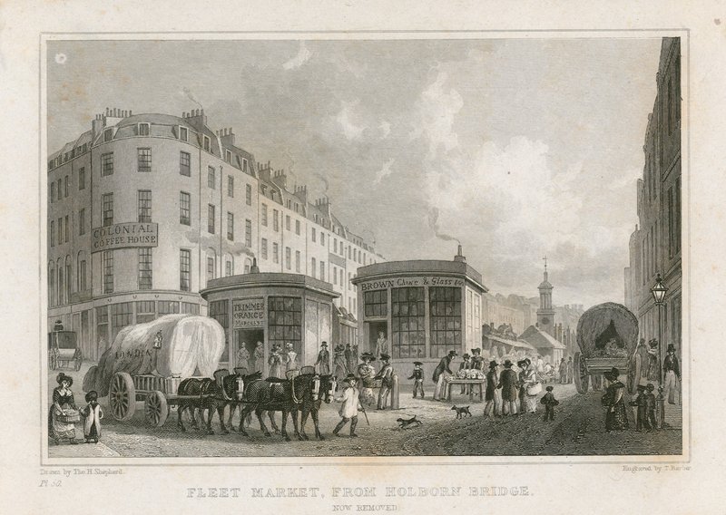 Fleet Market z Holborn Bridge (nyní odstraněn) od Thomas Hosmer Shepherd