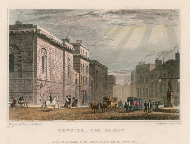 Celkový pohled na Old Bailey od Thomas Hosmer Shepherd