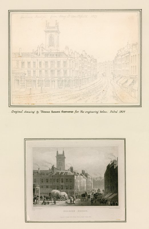 Holborn Bridge, Londýn od Thomas Hosmer Shepherd