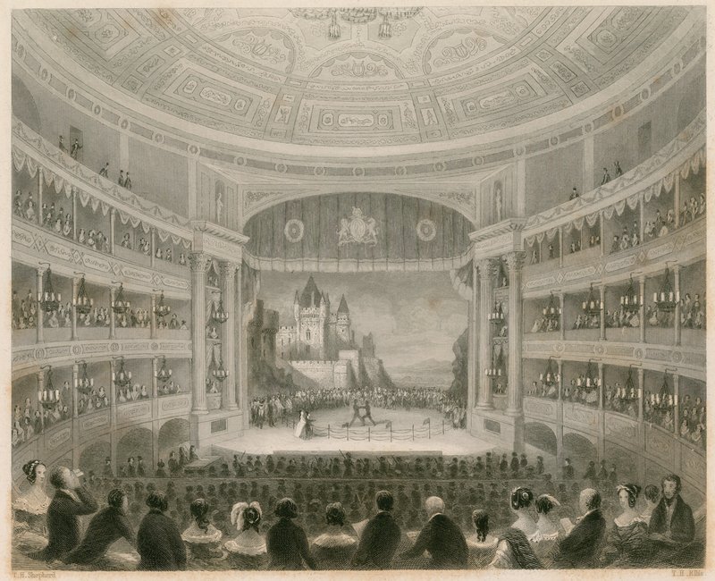 Vnitřní pohled na Drury Lane Theatre, Londýn od Thomas Hosmer Shepherd