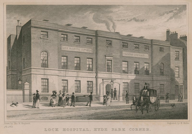 Lock Hospital, Hyde Park Corner, Londýn od Thomas Hosmer Shepherd