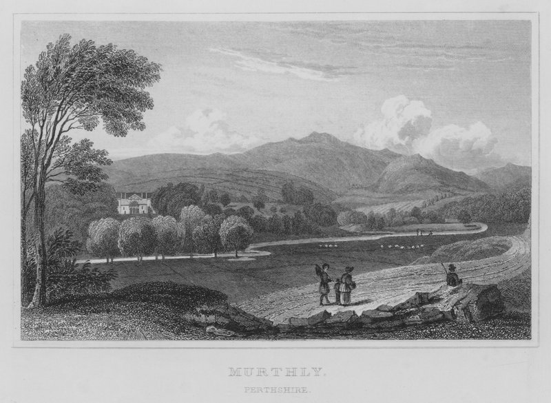 Murthly, Perthshire (rytina) od Thomas Hosmer Shepherd