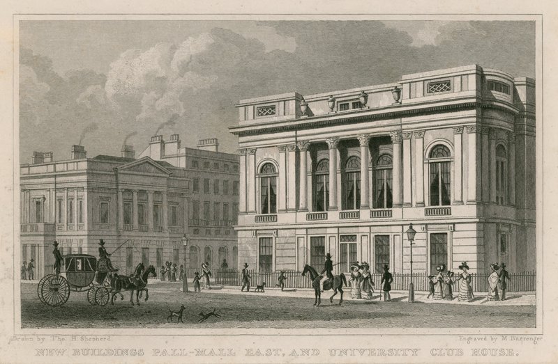Nové budovy Pall Mall East a University Club House od Thomas Hosmer Shepherd