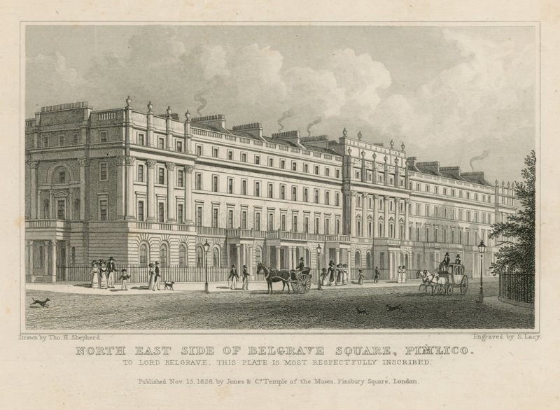 Severovýchodní strana náměstí Belgrave Square, Pimlico od Thomas Hosmer Shepherd