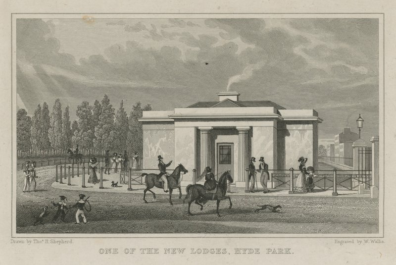 Jeden z nových domků, Hyde Park, Londýn od Thomas Hosmer Shepherd