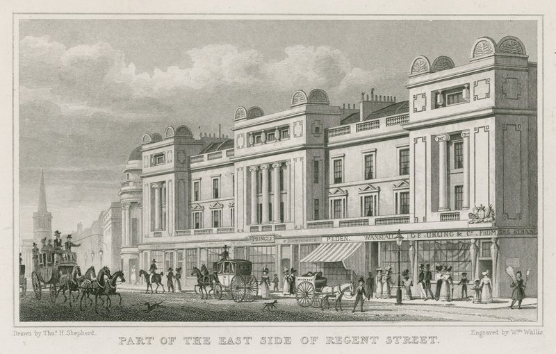Část východní strany Regent Street v Londýně od Thomas Hosmer Shepherd