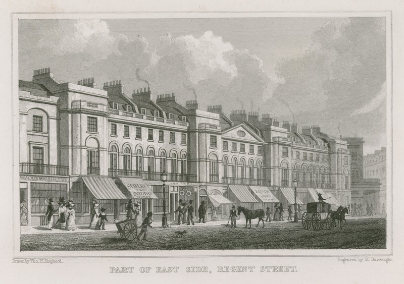 Část východní strany Regent Street v Londýně od Thomas Hosmer Shepherd