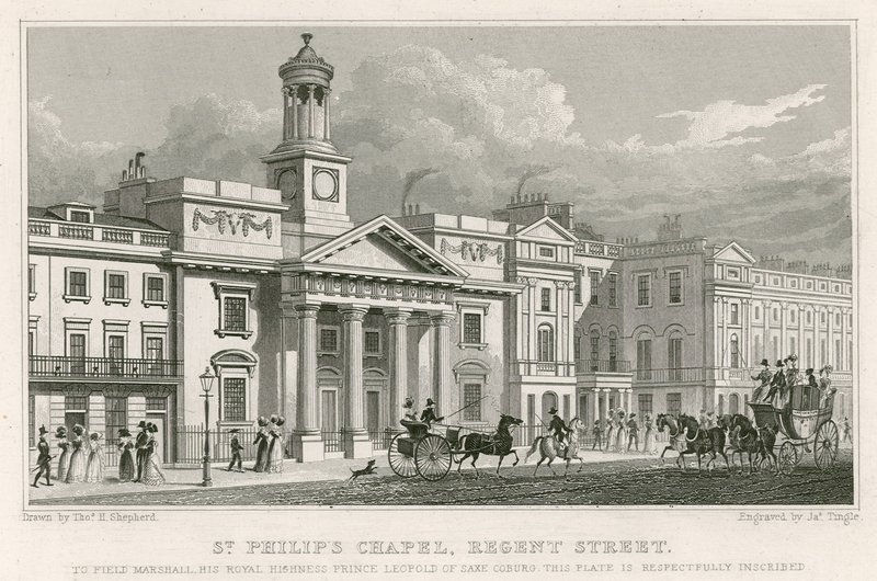 Kaple svatého Filipa, Regent Street, Londýn od Thomas Hosmer Shepherd
