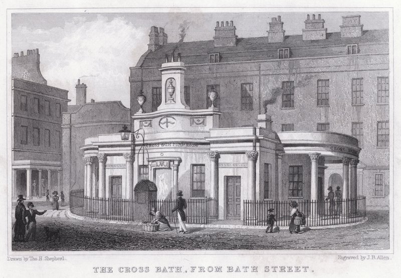 Křížová koupel, z Bath Street (rytina) od Thomas Hosmer Shepherd