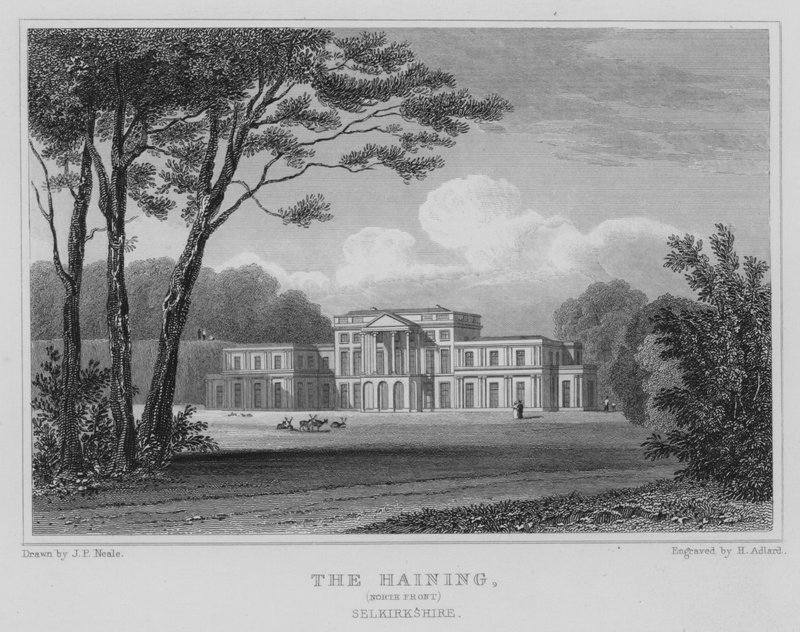 The Haining, North Front, Selkirkshire (rytina) od Thomas Hosmer Shepherd