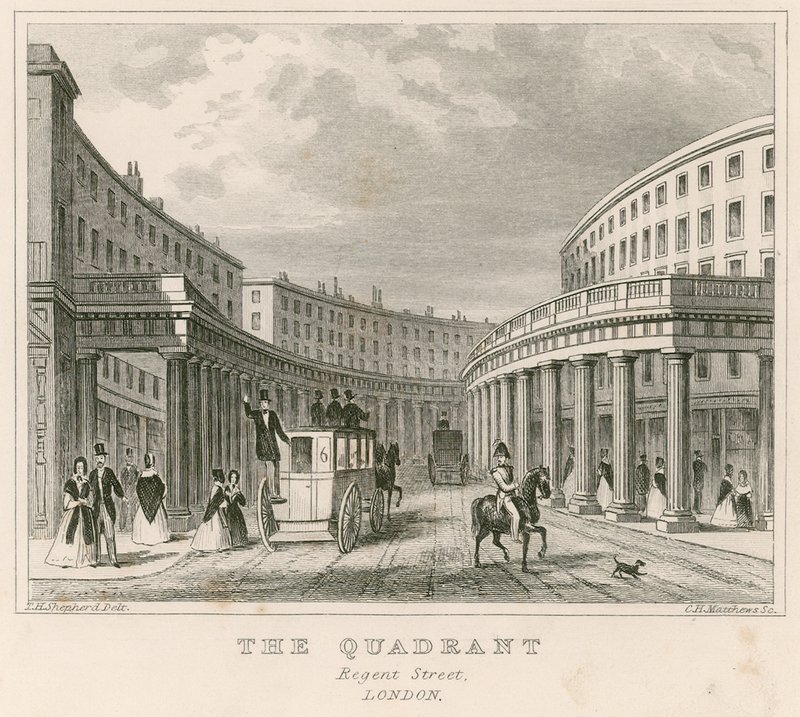 Kvadrant, Regent Street, Londýn od Thomas Hosmer Shepherd