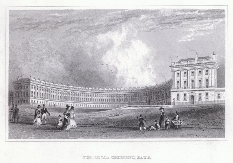 The Royal Crescent, Bath (rytina) od Thomas Hosmer Shepherd
