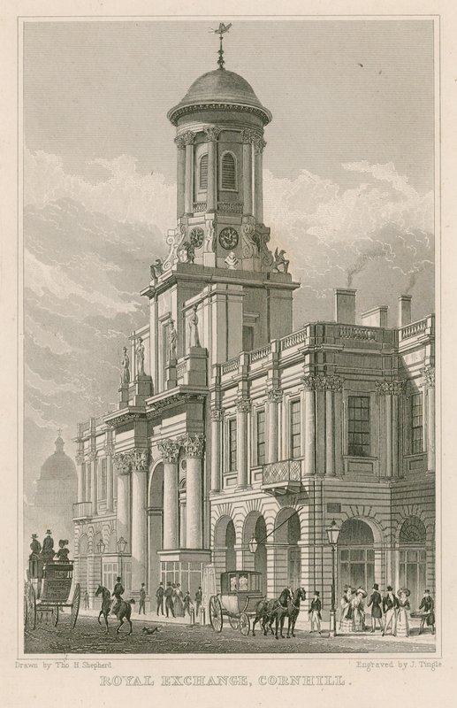 The Royal Exchange, Cornhill, Londýn od Thomas Hosmer Shepherd