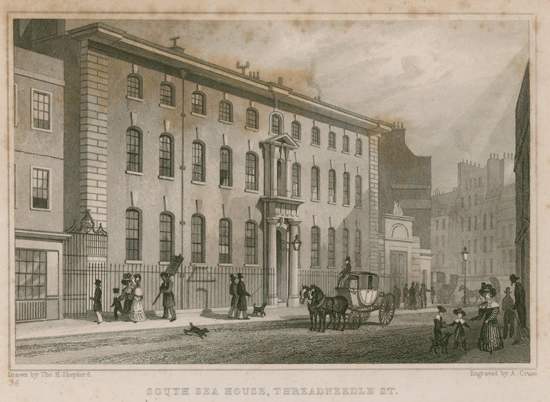 The South Sea House, Threadneedle Street, Londýn od Thomas Hosmer Shepherd