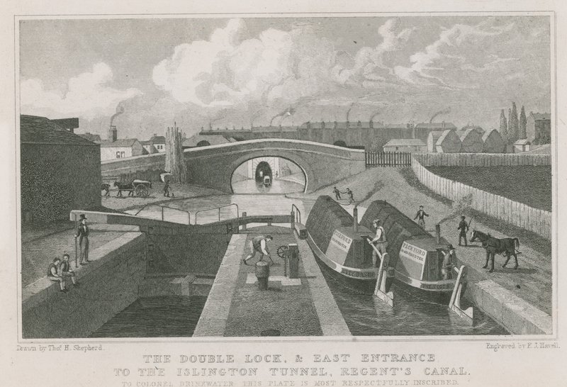 Dvojitý zámek a východní vchod do Islingtonského tunelu od Thomas Hosmer Shepherd