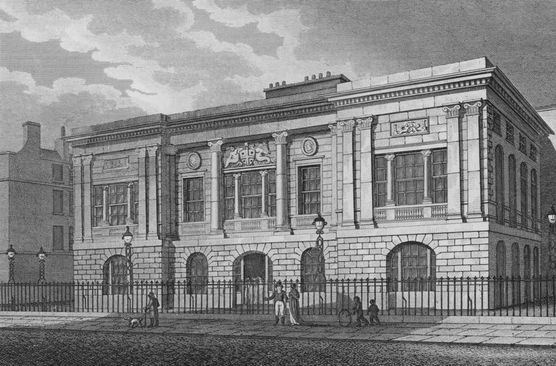 Trinity House, Tower Hill, Londýn (rytina) od Thomas Hosmer Shepherd