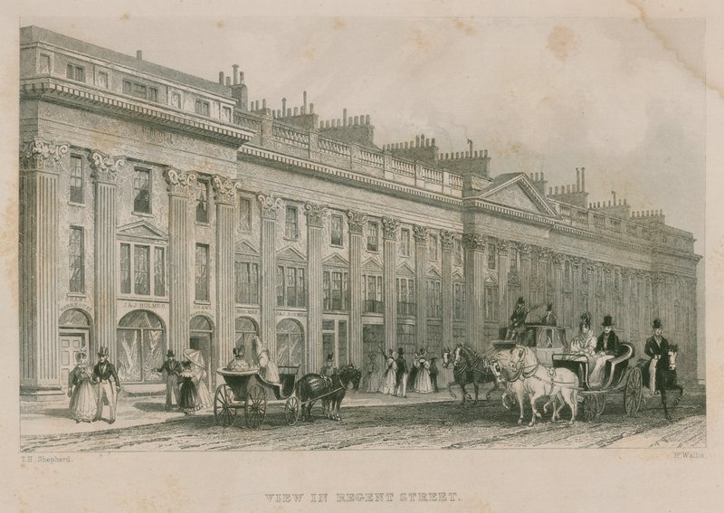 Pohled na Regent Street, Londýn, západní strana od Thomas Hosmer Shepherd