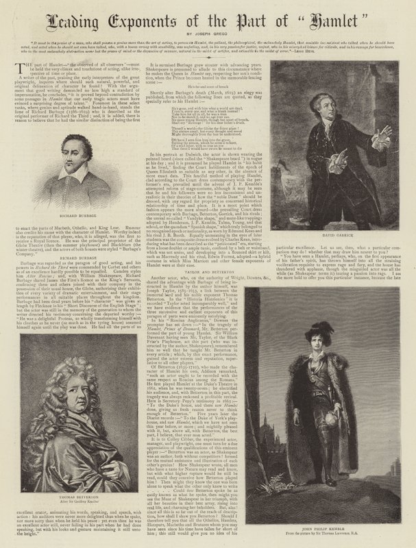Hlavní představitelé části Hamleta od Thomas Lawrence