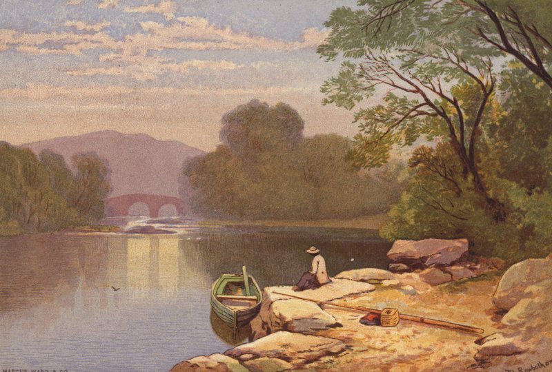 Killarney Lakes, Old Weir Bridge (barevné lito) od Thomas Leeson the Elder Rowbotham