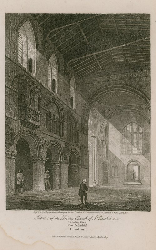Interiér kostela svatého Bartoloměje Velikého od Thomas Malton