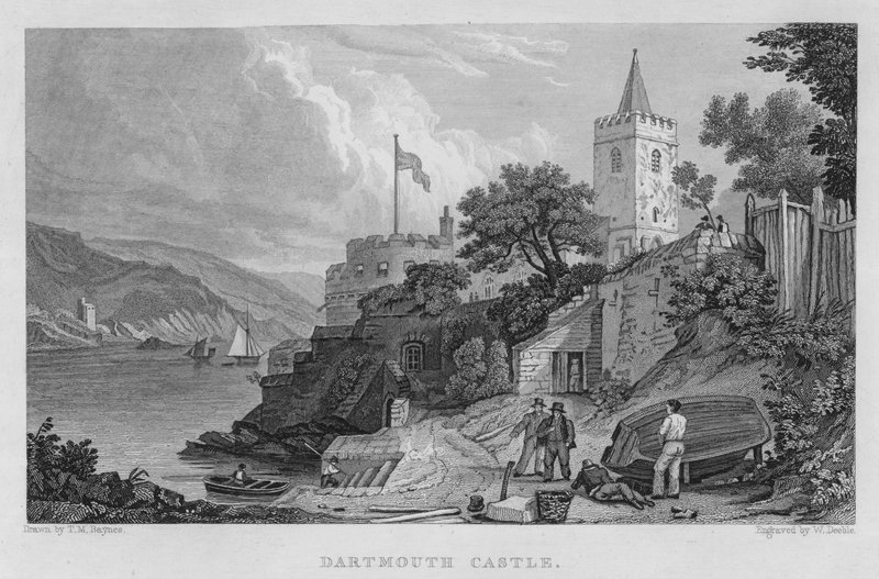 Hrad Dartmouth (rytina) od Thomas Mann (after) Baynes
