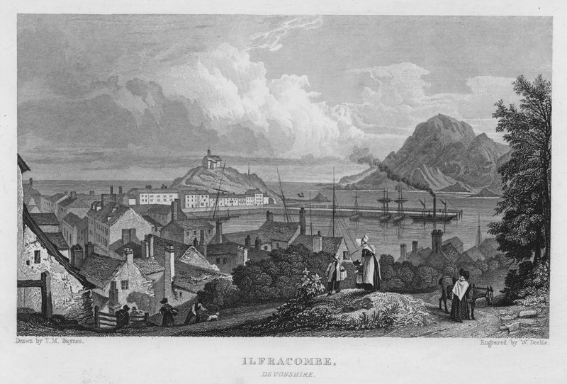 Ilfracombe, Devonshire (rytina) od Thomas Mann (after) Baynes