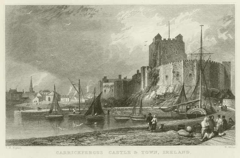 Hrad a město Carrickfergus od Thomas Mann Baynes