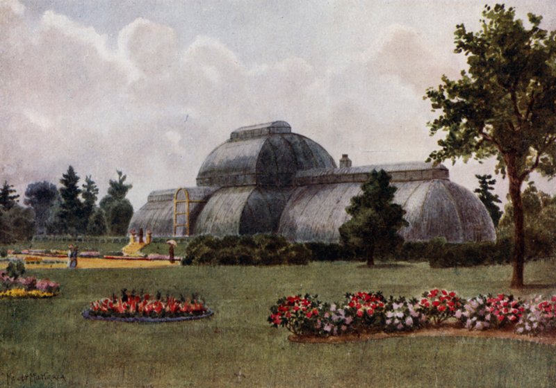 Kew Gardens: The Palm House (barevné lito) od Thomas Mower Martin