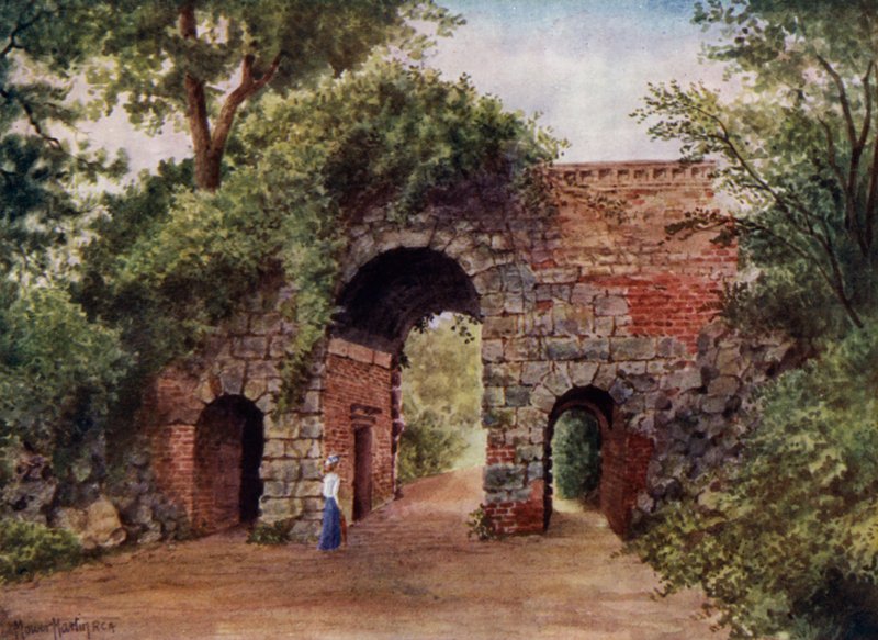 Kew Gardens: The Ruined Arch (barva lito) od Thomas Mower Martin