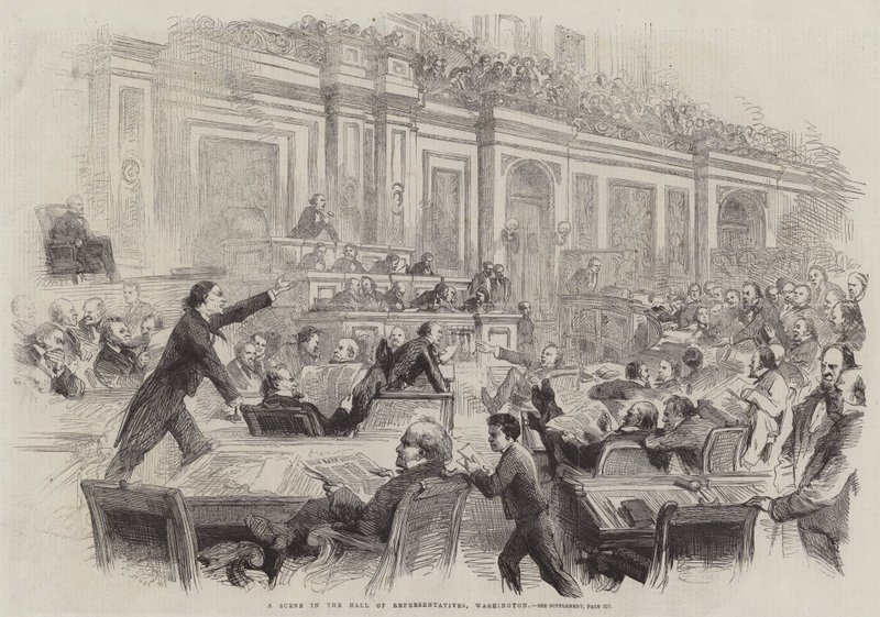 Scéna v sále zástupců, Washington od Thomas Nast