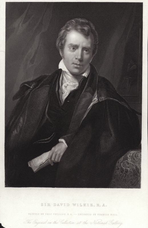 Sir David Wilkie , skotský malíř. Rytina Francis Holl od Thomas Phillips