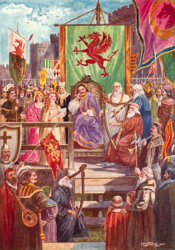 Rhys ap Gruffydd předsedající prvnímu Eisteddfod, Cardigan Castle, Wales od Thomas Prytherch