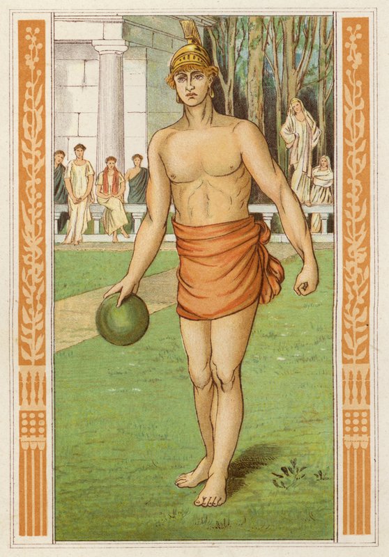 Perseus dobývá na hrách v Larisse (barevné lito) od Thomas Ralph Spence
