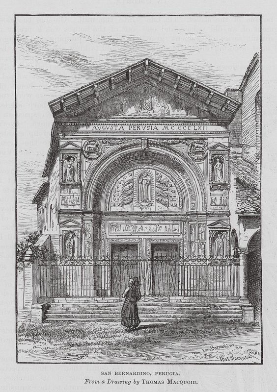 San Bernardino, Perugia (rytina) od Thomas Robert Macquoid