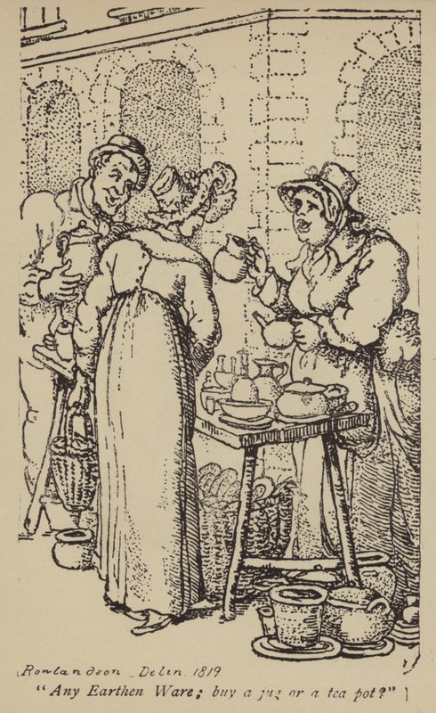 Jakékoli hliněné zboží; koupit džbán nebo konvici na čaj? od Thomas Rowlandson