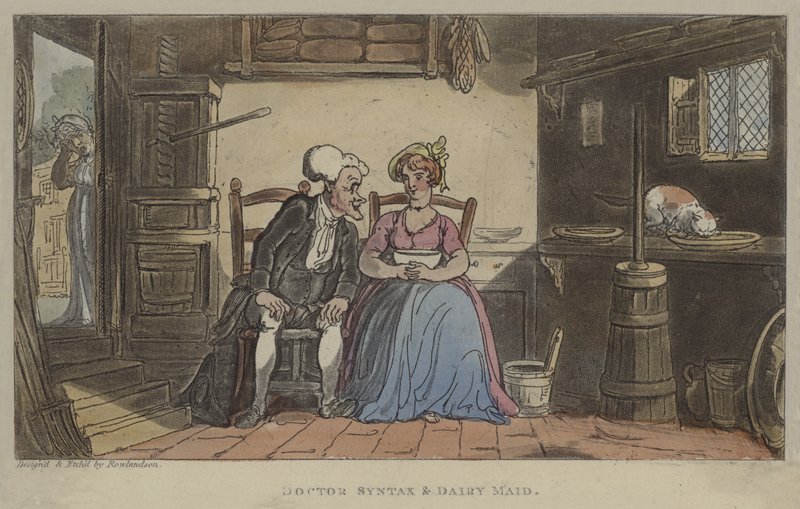 Doktor Syntax a Dairy Maid od Thomas Rowlandson