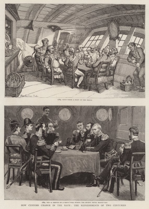 Jak se mění celnice v námořnictvu, osvěžení dvou století od Thomas Rowlandson