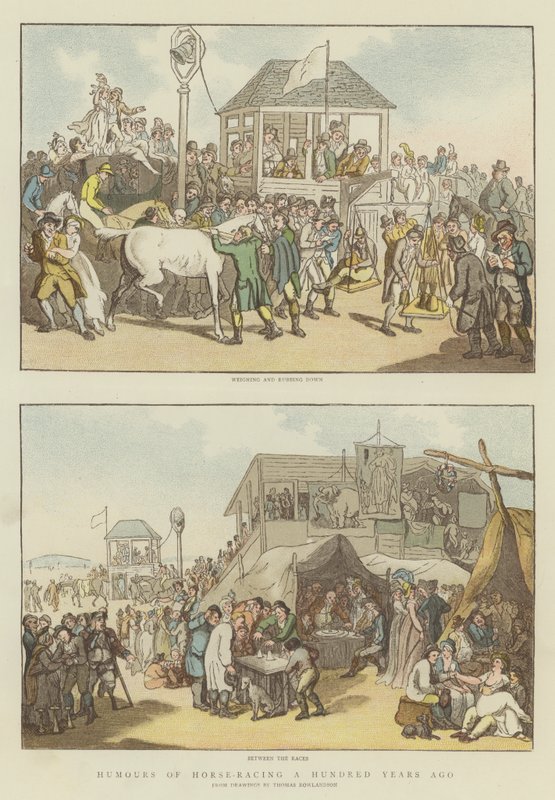 Humor koňských dostihů před sto lety (chromolit) od Thomas Rowlandson