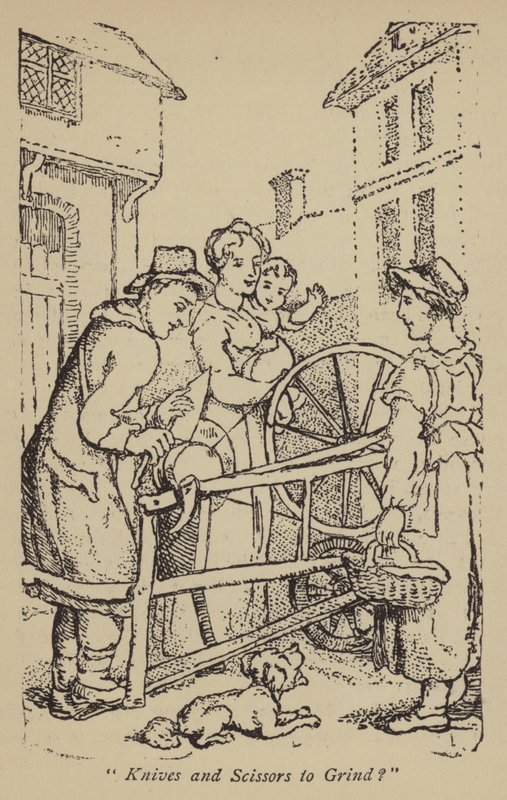 Nože a nůžky na broušení? od Thomas Rowlandson