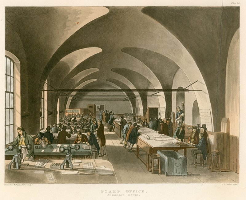 Známka, Somerset House, Strand, Londýn od Thomas Rowlandson