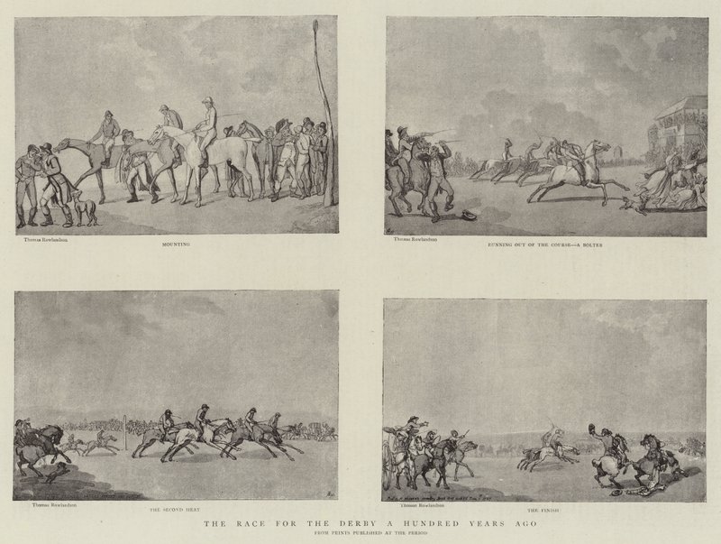 Závod o derby před sto lety od Thomas Rowlandson